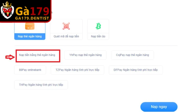 Khi nạp tiền vào GA179 nội dung chuyển khoản bắt buộc phải đúng